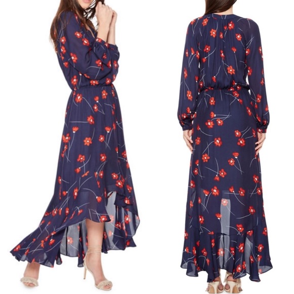 Parker womens Verity Button Front High Low Maxi Dress Dress - Picture 2 of 4